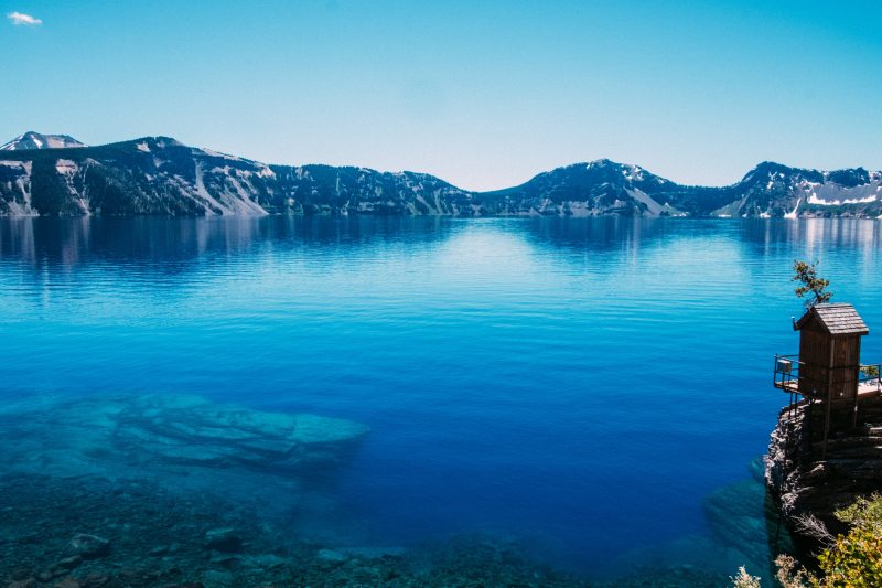 the shores of crater lake