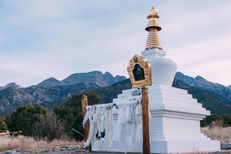 Stupa in backyard, Crestone